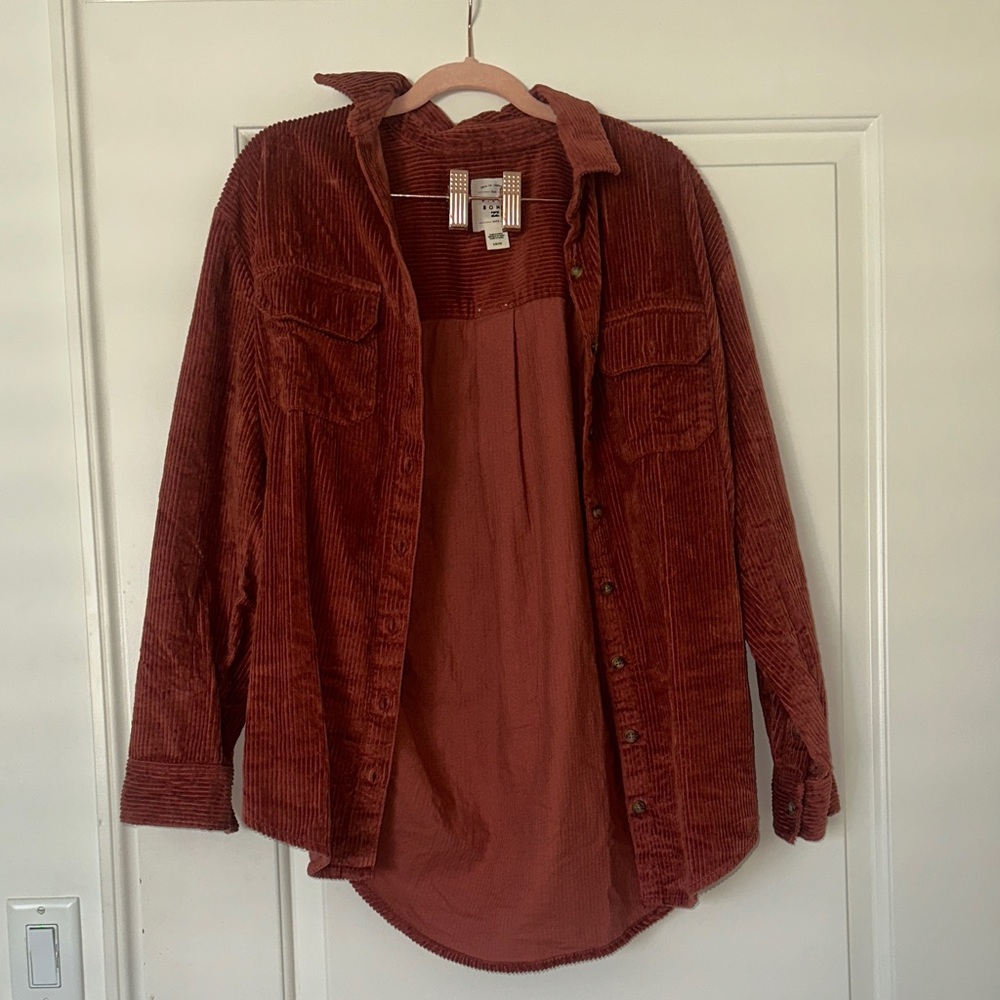 NWT Billabong Women's Corduroy Jacket in Rust